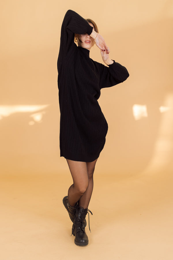 Knit Dress Lonx Black