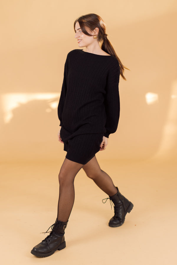 Knit Dress Lonx Black