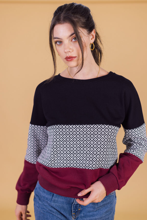 Sweater Mia Burgundy Knitted