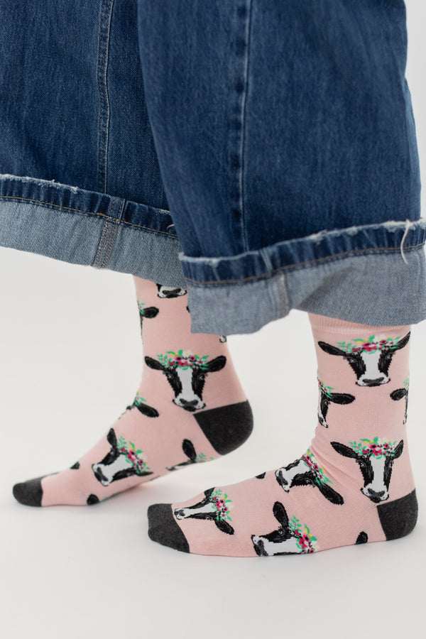 Socks Moo Pink