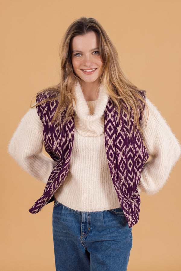 Vest Roth Purple Ikat