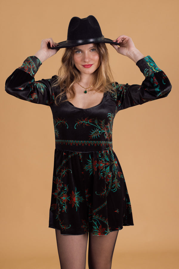 Playsuit Amelise Black Velvet