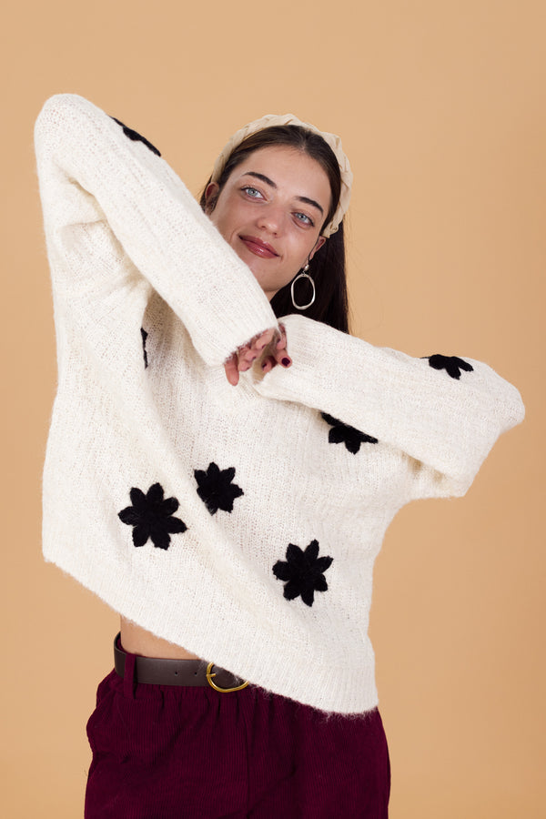 Knit Sweater Zinnia White