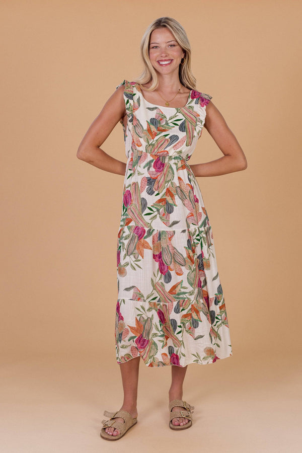 Dress Aliki Floral One Size (XS-M) / Cream