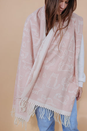 Scarf Purr Pale Pink Pink