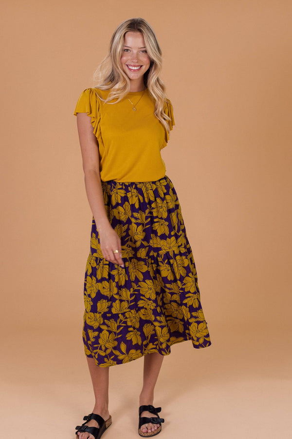 Skirt Martha Purple Floral