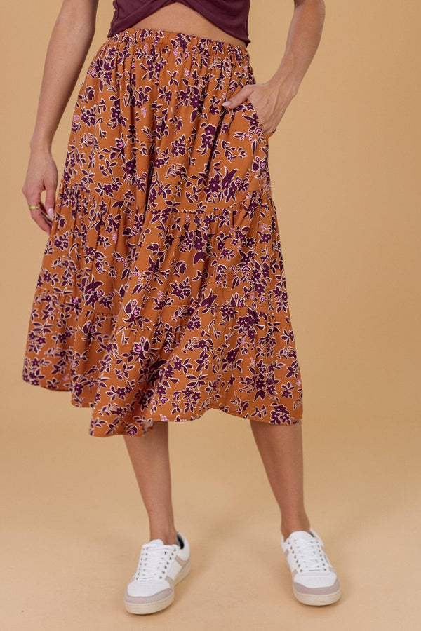 Skirt Martha Terracotta Floral