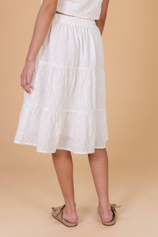 Skirt Martha White Embroidered