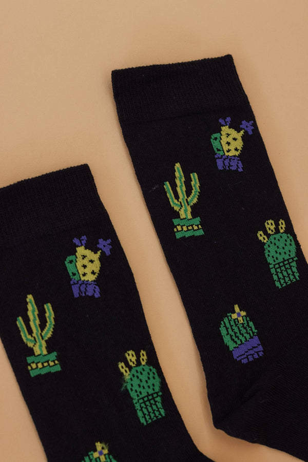 Socks Cactus Black Black