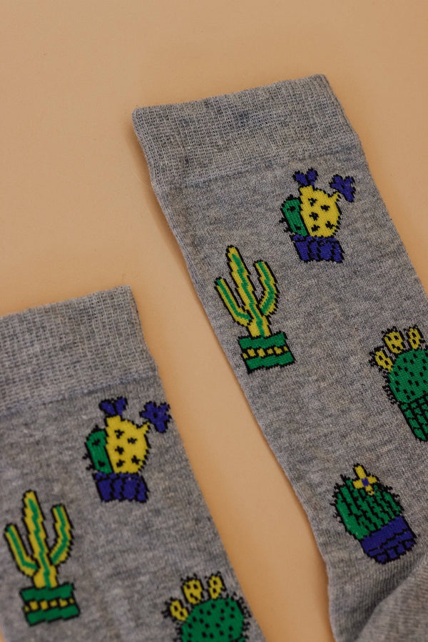 Socks Cactus Grey Grey