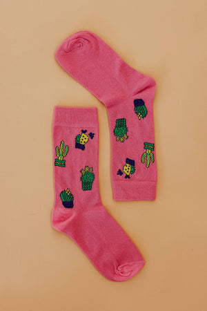 Socks Cactus Pink Pink