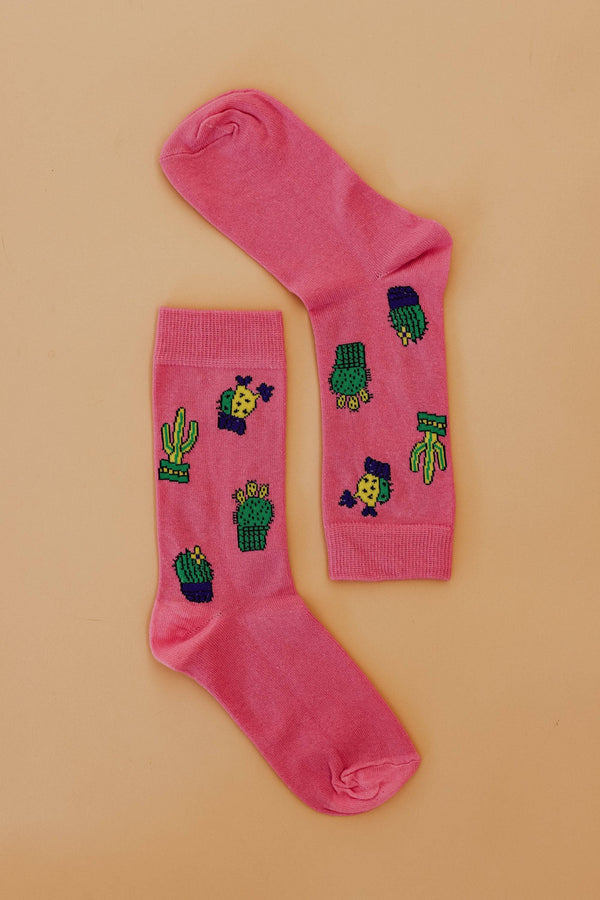 Socks Cactus Pink Pink