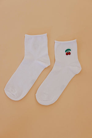 Socks Finley Cherry White