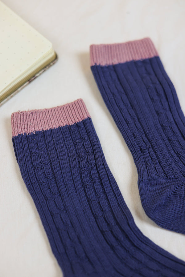 Socks Knit Nook Blue Blue