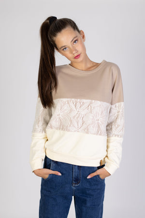 Sweater Mia Mocha Lace