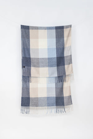 Scarf Piper Blue Creme Grey