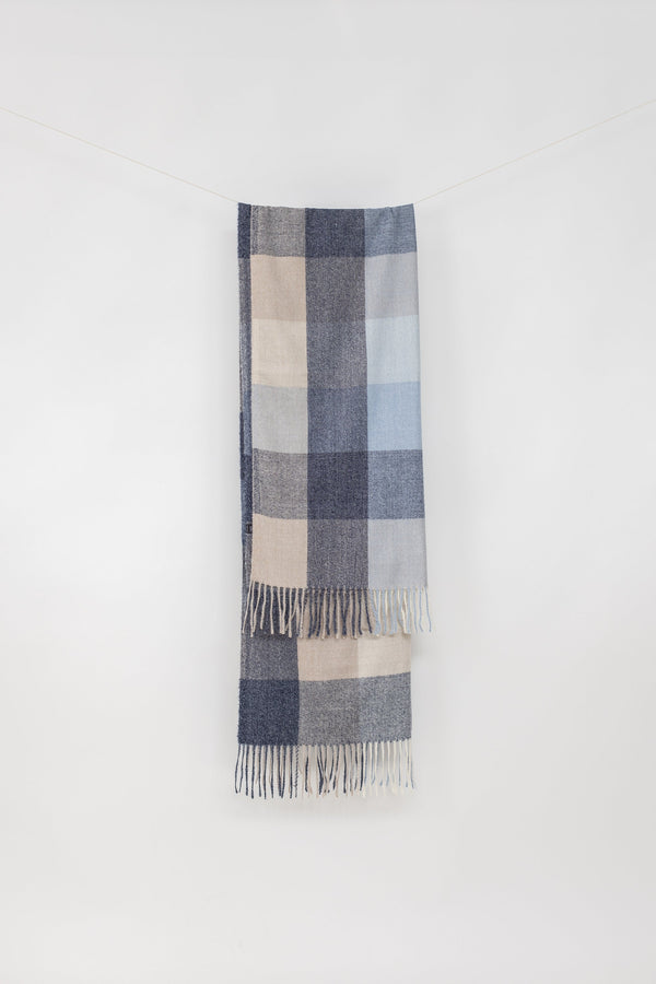 Scarf Piper Blue Creme Grey