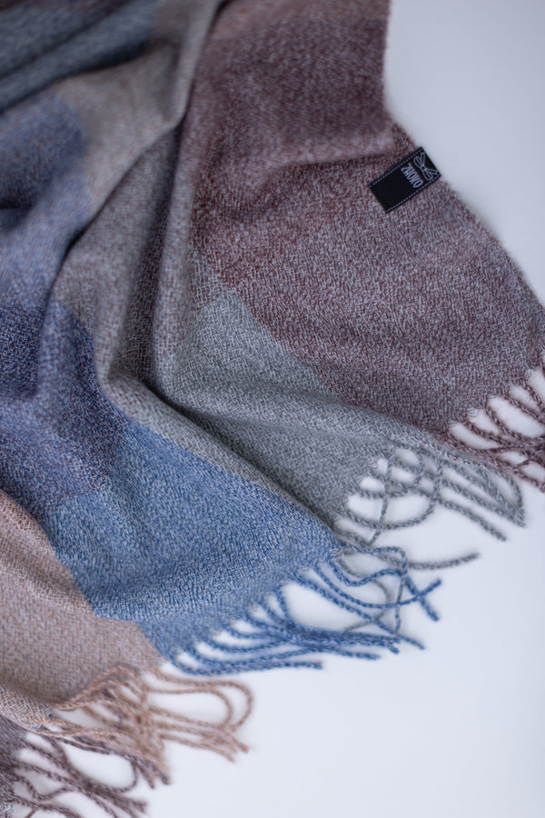 Scarf Piper Blue Dusty Brown Blue