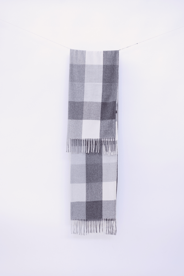 Scarf Piper White Grey Grey