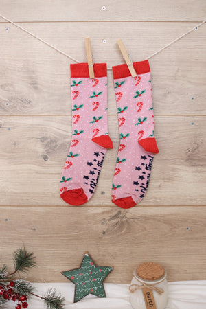 Socks Candy Cane Pink