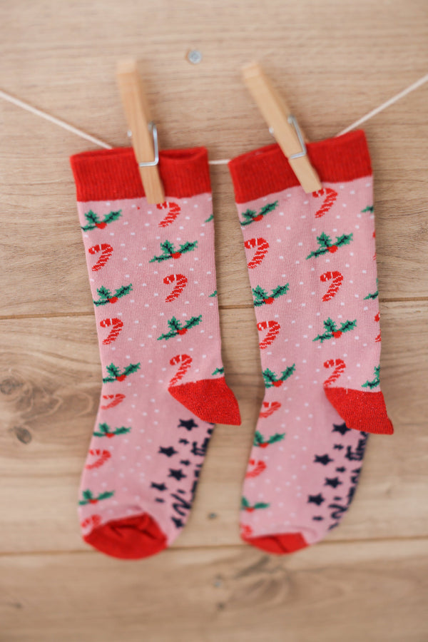 Socks Candy Cane Pink