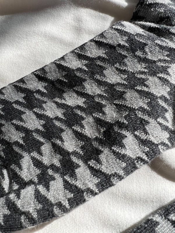 Socks Houndstooth Dark Grey One Size(35-39) / Grey