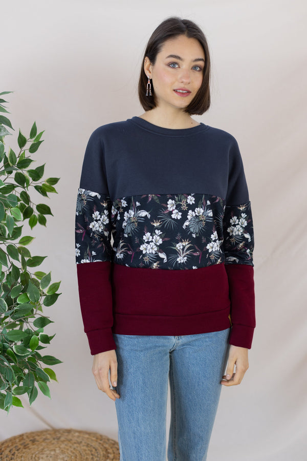 Sweater Mia dark winter flowers.