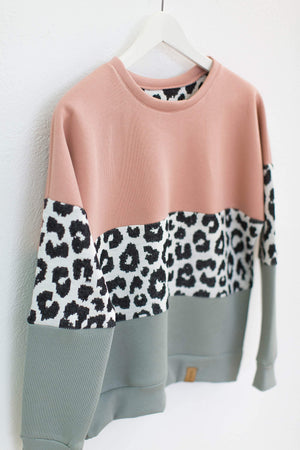 Sweater Mia Leo in pink & mint
